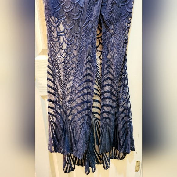 Blossom Dark Navy Lace Sleeveless Backless Maxi Dress - Picture 6 of 9